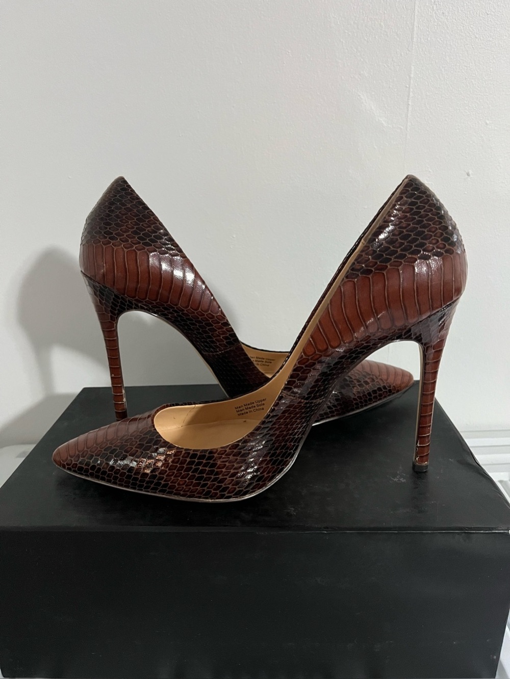 Daya by Zendaya Kyle Rust Snake Print Pointed Toe Stiletto Pumps Size 9.5